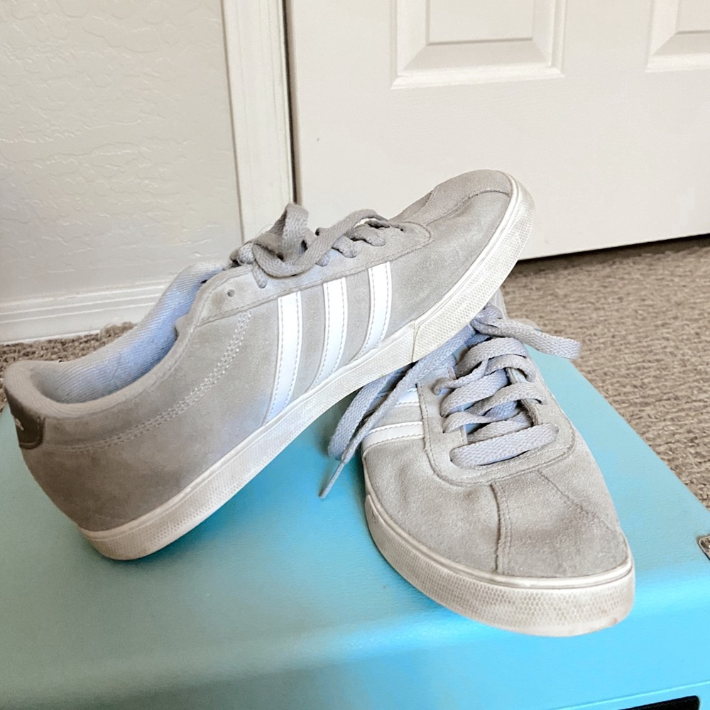 Gray Suede Adidas Superstars Size 8